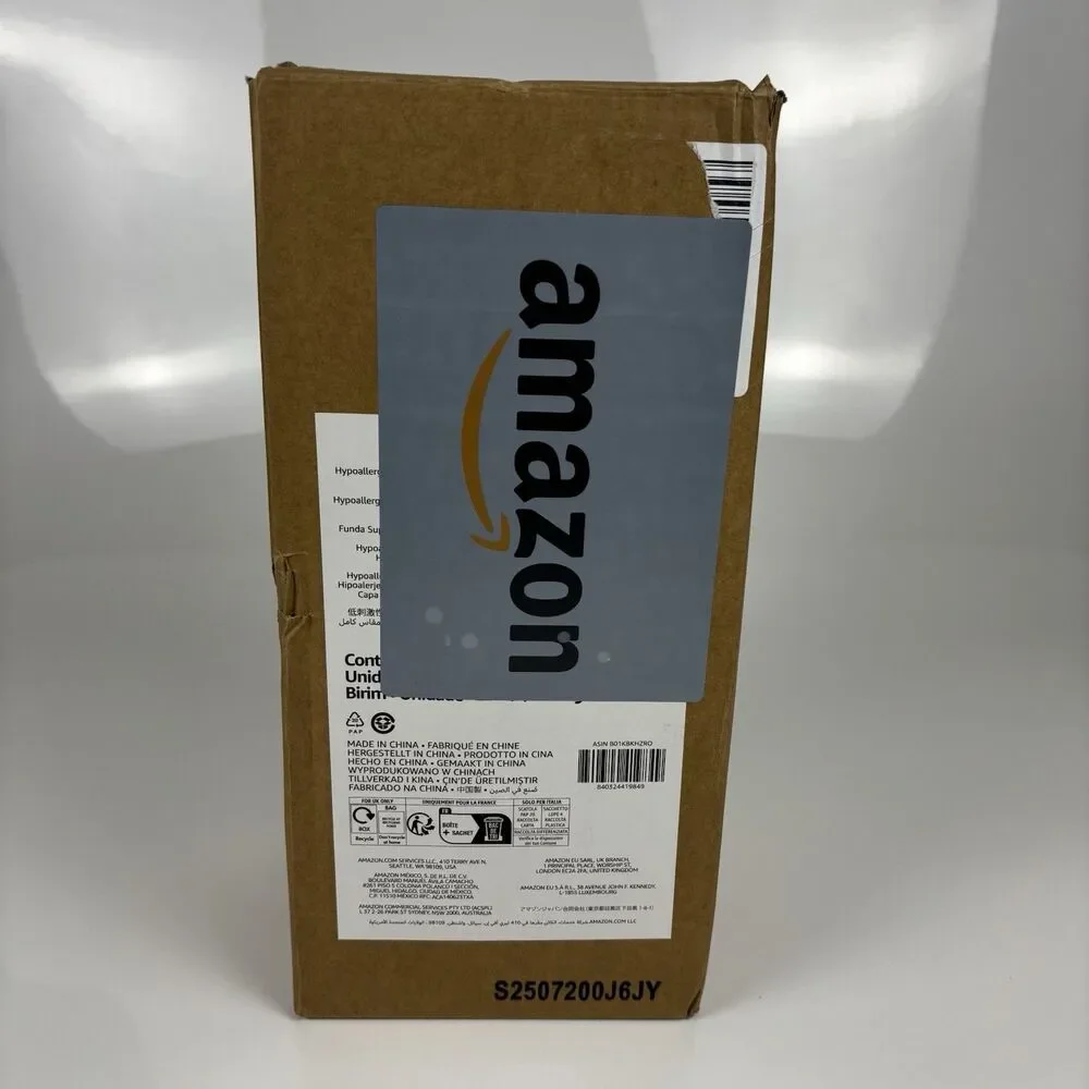 Amazon Basics Hypoallergenic Quilted Mattress Topper Pad - Full Size White